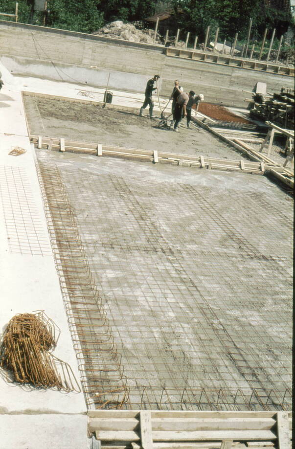 Freibad 1961 Einschalen Bodenplatte