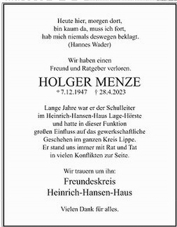 Todesanz. Holger Menze Hansen-Haus LZ 13.5.23 b
