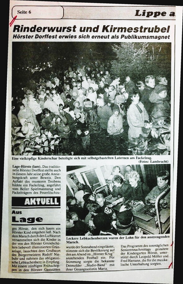 Rinderwurst u. Kirmestrubel Lippe aktuell 6.11.1991 2