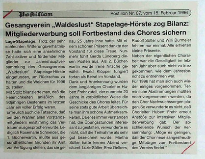 Waldeslust Mitgliederwerbung Postillon 15.2.1996
