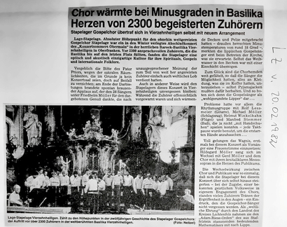 Gospelchor Stapelage Konzert Oberfranken LZ 20.2.1982 1