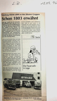 Löschzug Hörste schon 1803 erwähnt LZ 13.9.1996 1