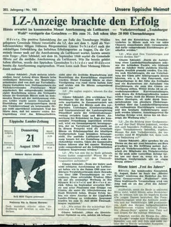 Anerkennung Luftkurort Heidefest Waldeslust LZ 21.8.1969 1