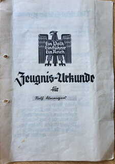 Rolf Kleinegees Abschlusszeugnis Stapelage 1937