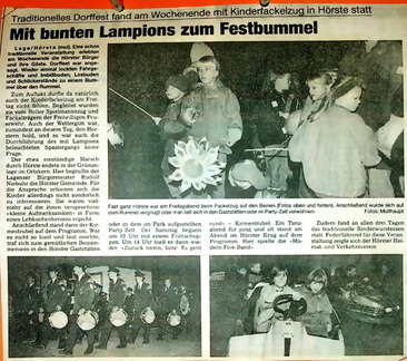 Dorffest mit Fackelzug Westf.-Blatt 9.11.1992 1