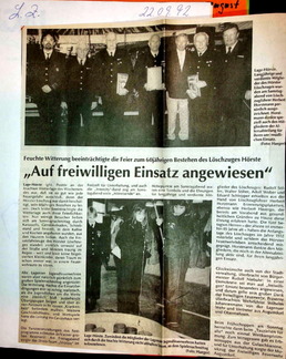 60 Jahre Feuerwehr Hörste LZ 22.9.1992 1