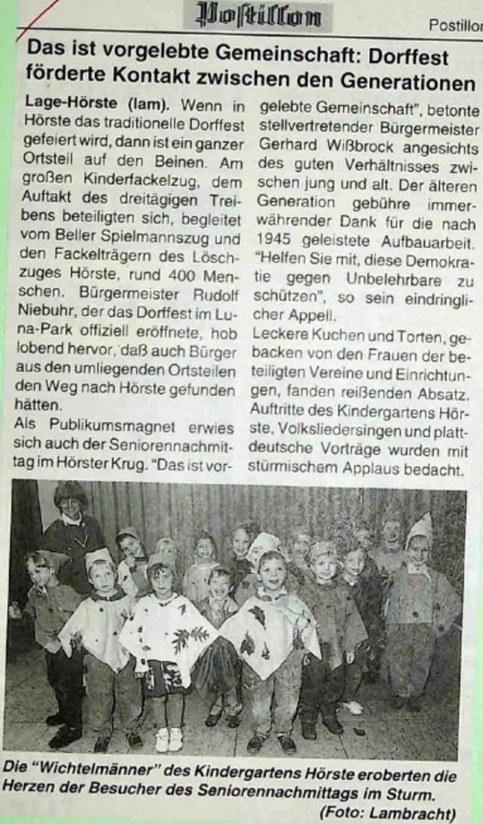 Dorffest ist vorgelebte Gemeinschaft Postillon 12.11.1992 1