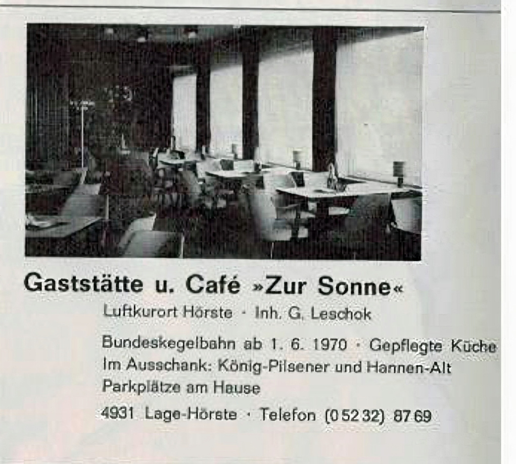 Zur Sonne Anz. Wanderkarte Anf. 70er
