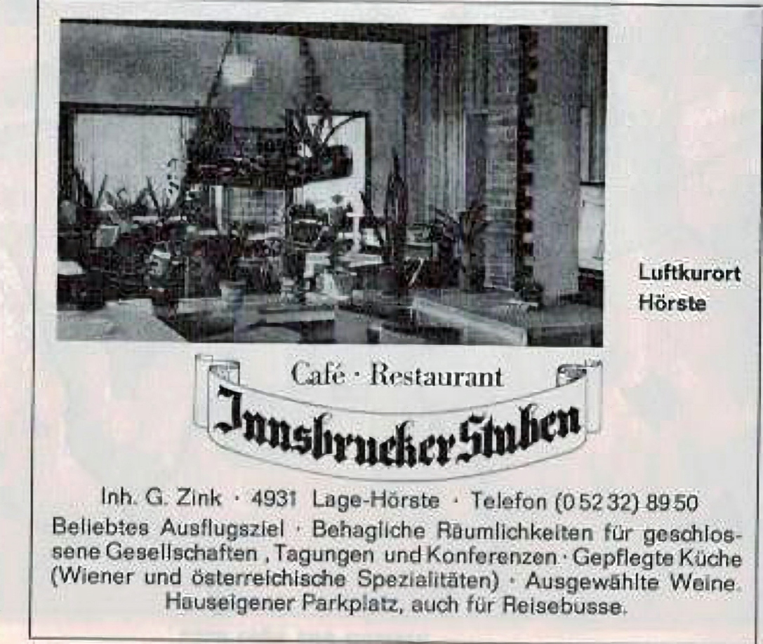 Gasthaus Walter Innsbrucker Stuben Anz. Wanderkarte Anf. 70er