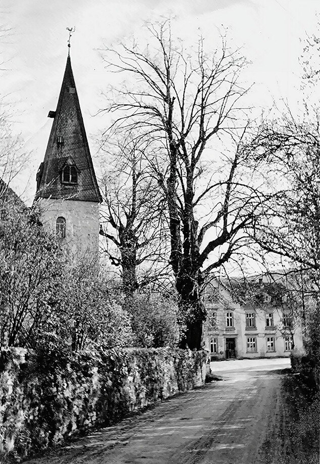 Kirche Stapelage mit Stapelager Krug 50er 60er 2