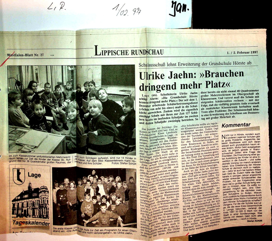 Grundschule braucht mehr Platz LR 1.2.1997 1