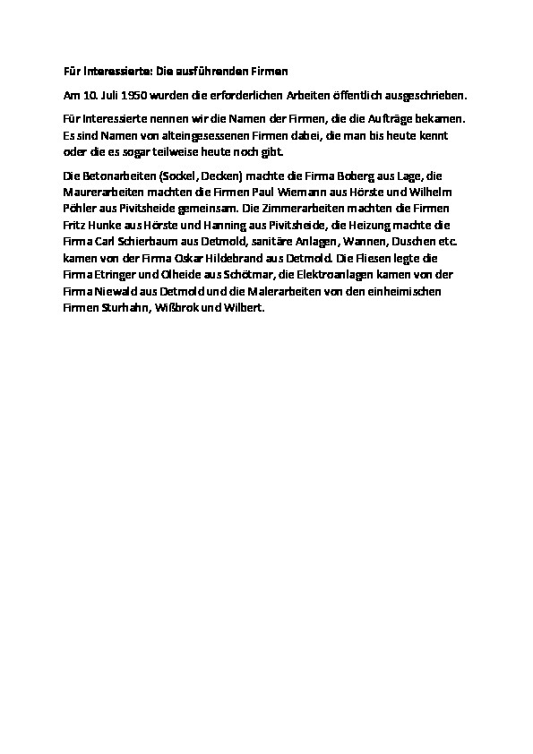 neue Schule Ausschreibung und ausführende Firmen