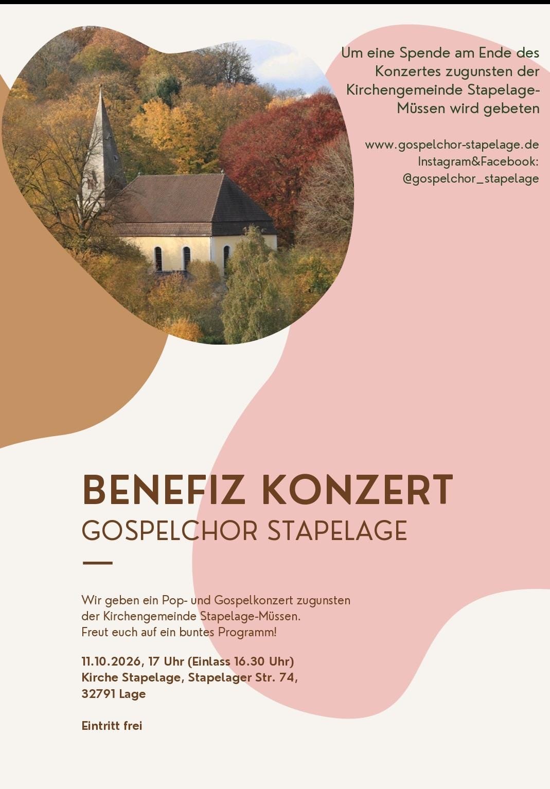 Benefizkonzert Gospelchor Stapelage