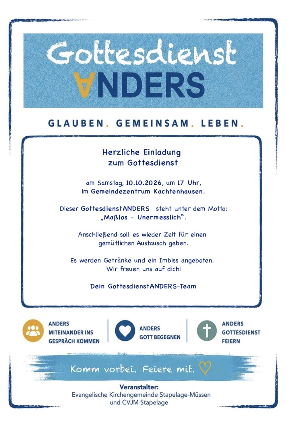 GottesdienstANDERS – Maßlos – Unermesslich